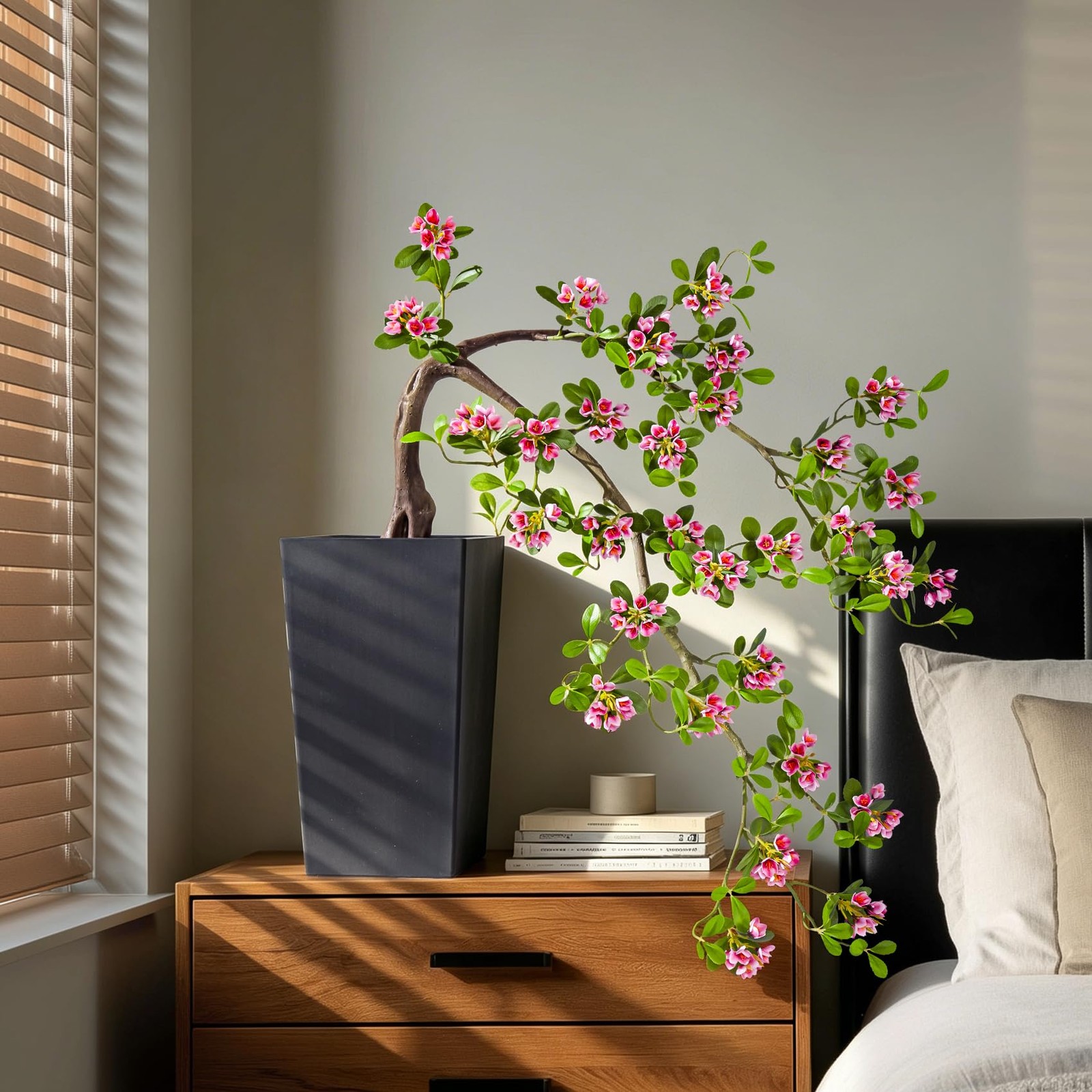 Large Artificial Bonsai Tree Artificial Flowering Tree Indoor Faux Decorative…