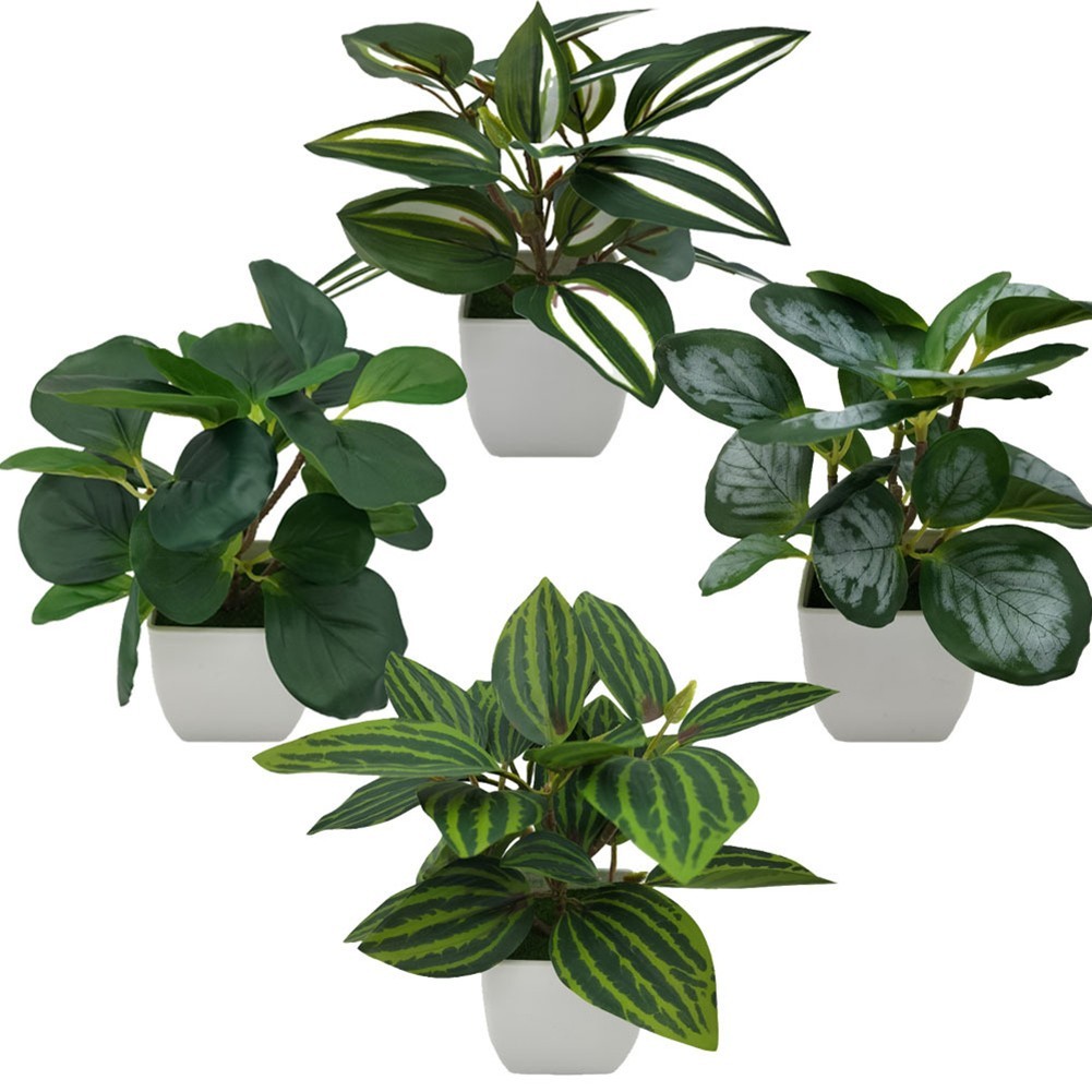 Artificial Potted Plants for Indoor Use Set of 4 for Living Room and Bedroom