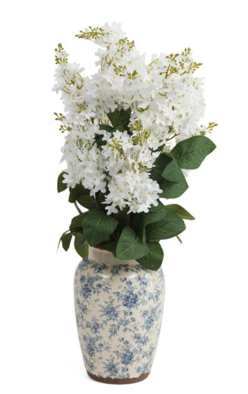 LAURA ASHLEY Faux Lilac Arrangement In Floral Vase tiktok viral gorgeous!