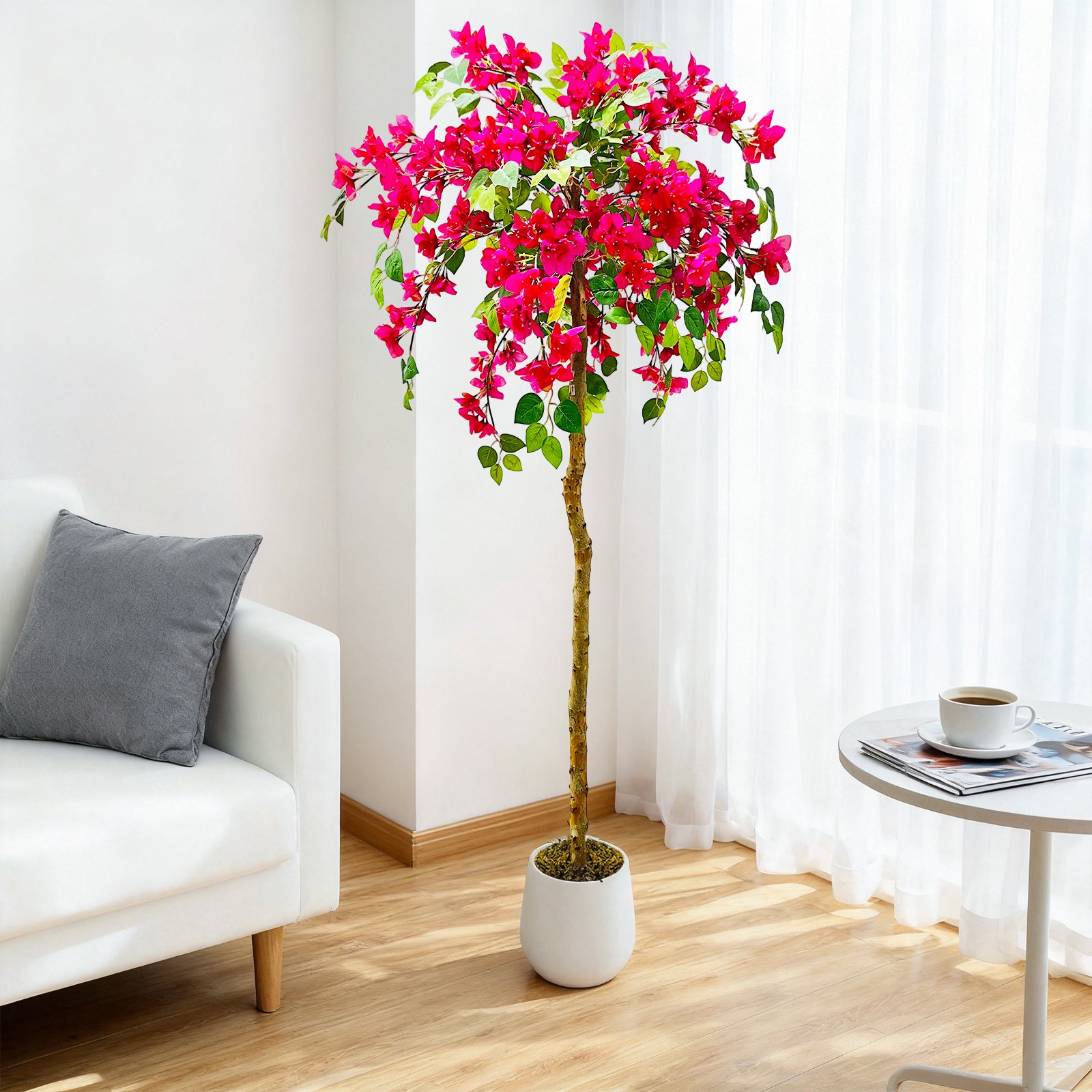 Artificial Bougainvillea Tree 120 150 180cm Indoor Fake Plant Real Wood Trunk