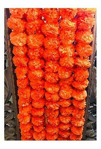 50 Pc Set Indian wedding mehndi party decorative floral plastic marigold garland