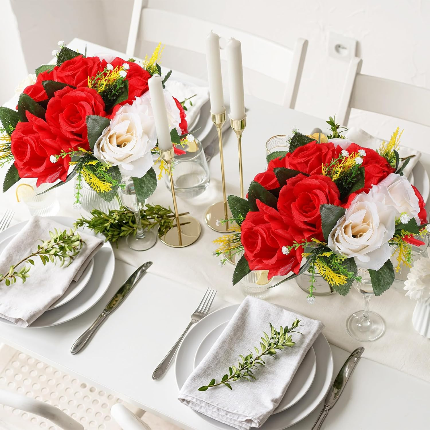 12 Pcs Silk Flower Balls Centerpieces – Artificial Rose & Hydrangea Decor