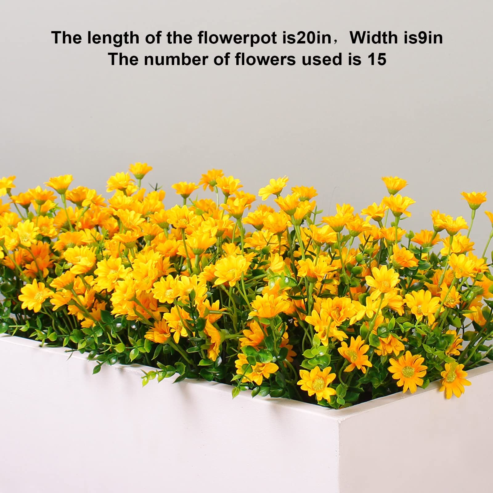 Fake Flowers Yellow Flowers for Spring Summer Decor – 8 Bundles Outdoor Chris…