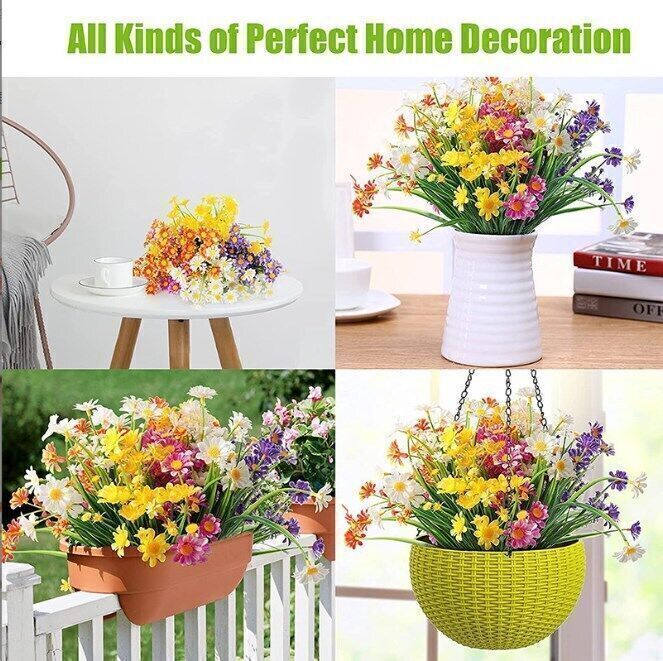 51 heads Artificial Flowers Plastic Plants In/Outdoor Wedding Home Garden Decor