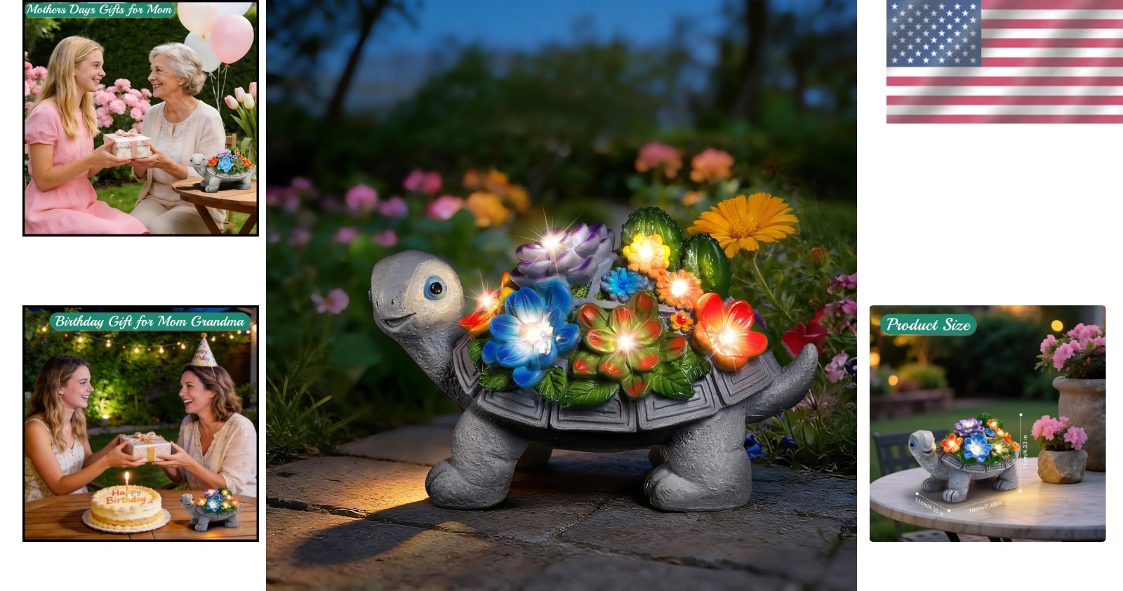 Delightful Solar Powered Turtle Statues for Outdoor Spaces – Weather-Resistant