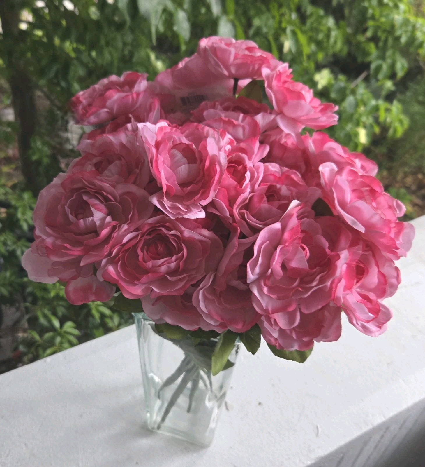 Lot of 6 NWT Faux Pink Ranunculus Rose Flower Stems 6 Blooms Each