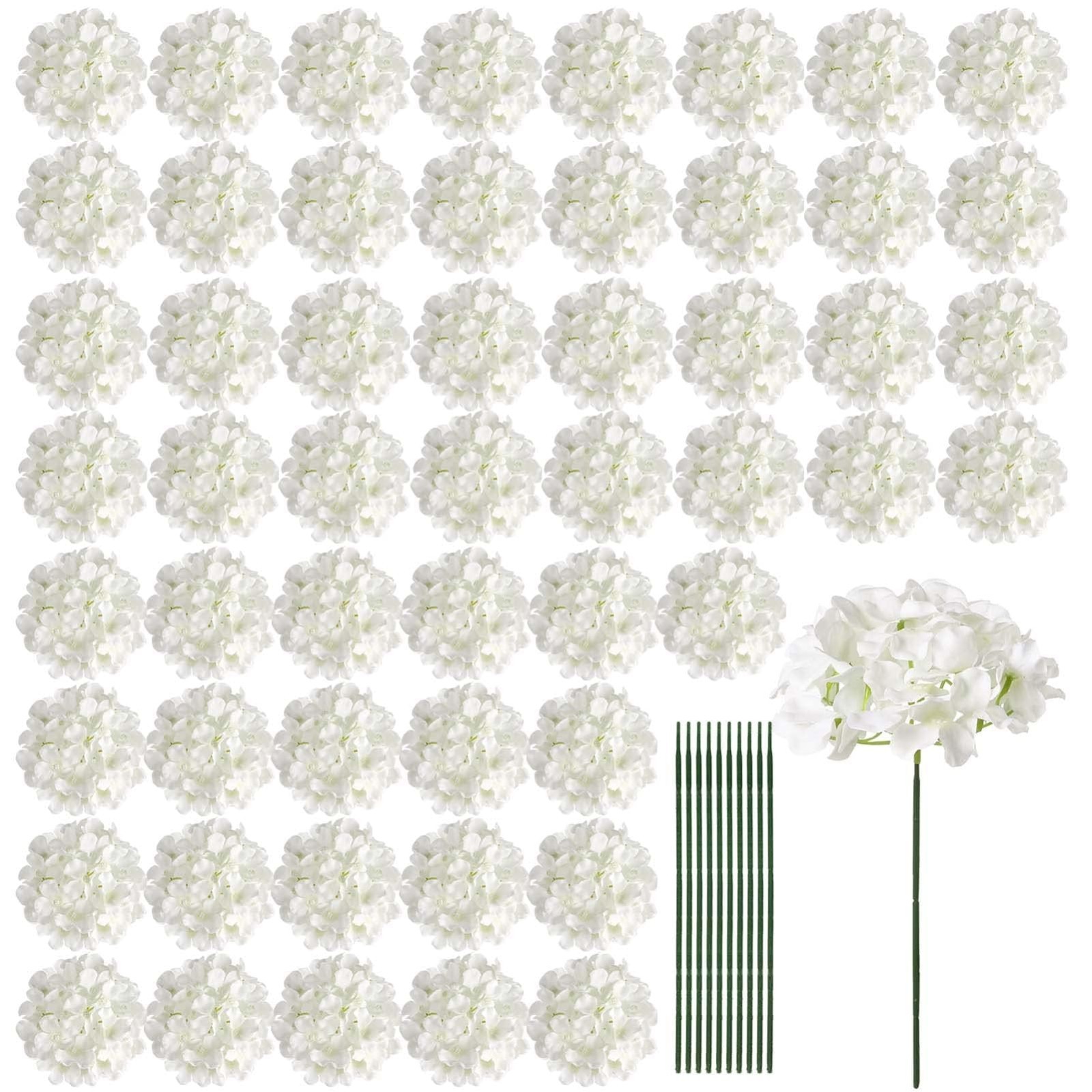 64 PCS Silk Hydrangea Flowers with Stems – Perfect for Wedding, Home, Garden, Pa