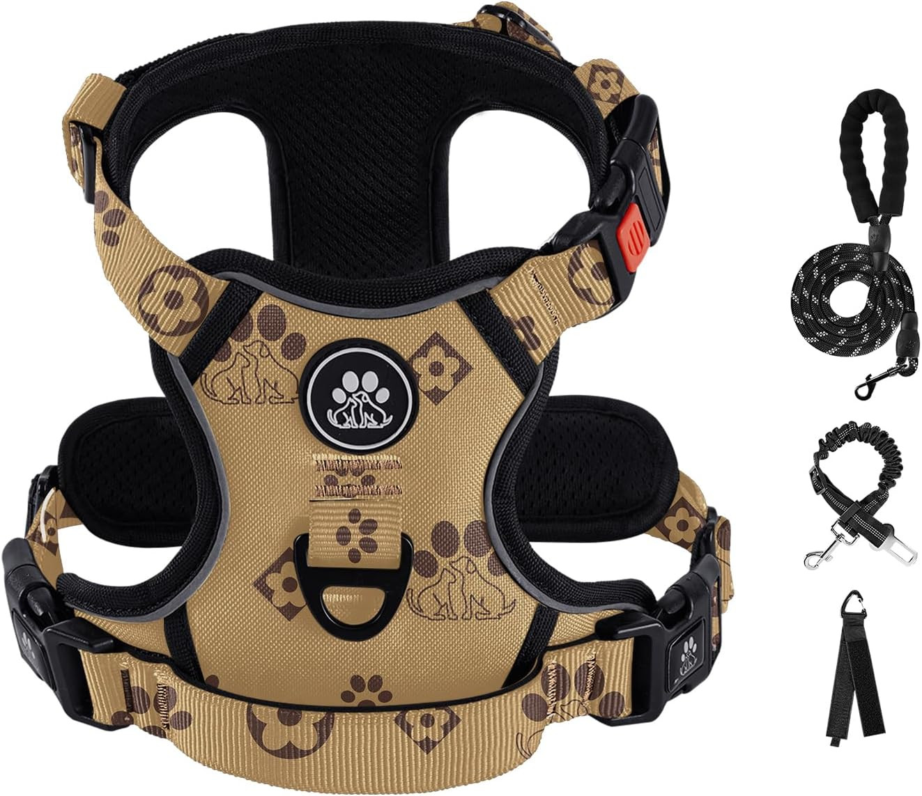 No Pull Dog Harness for Small Dogs, Dog Vest Harness with Leash, Safety Belt and
