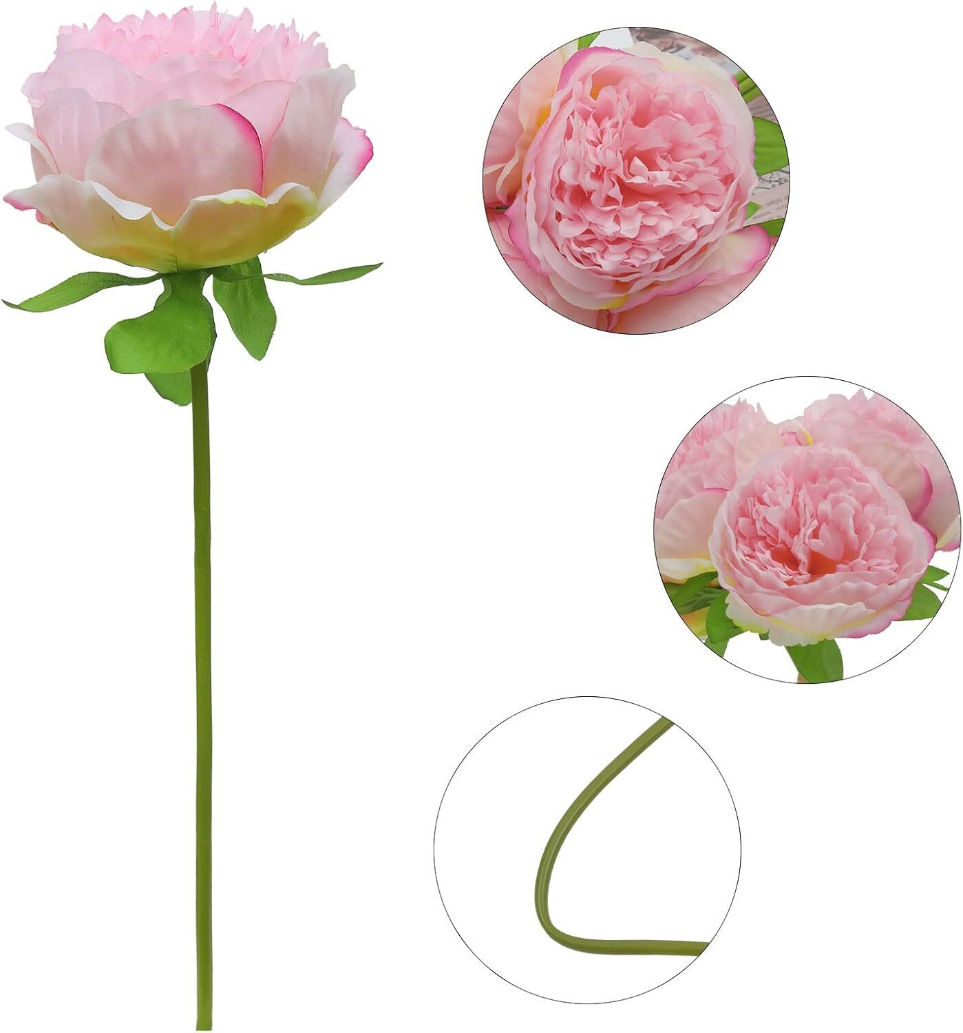 2 bunches of 10 artificial peony silk flowers Party Decoration (milky white)
