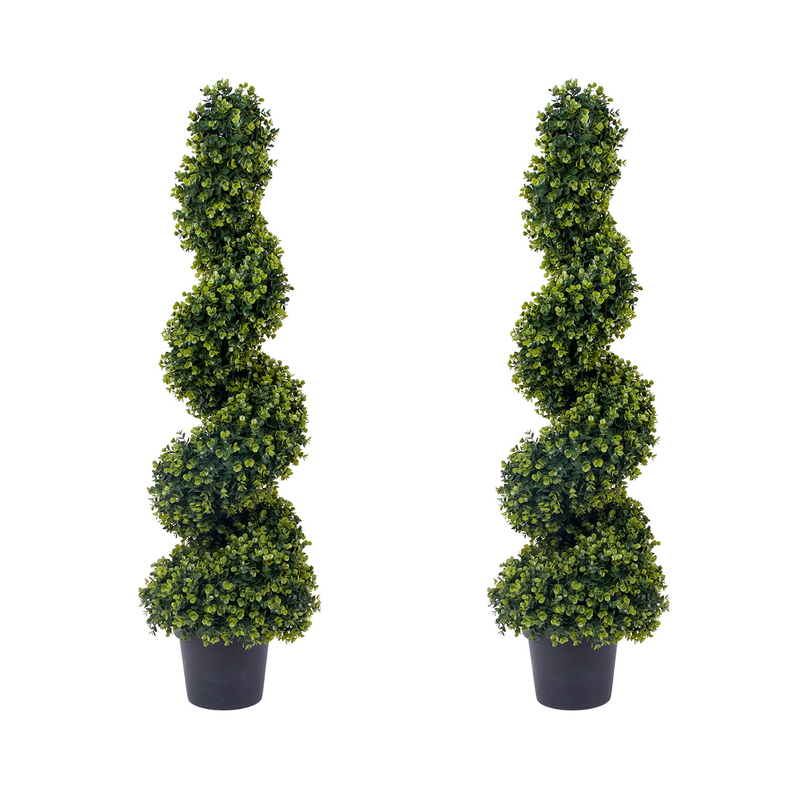 2pcs 120cm Artificial Topiary Tree Faux Spiral Topiary Tree Indoor Outdoor Plant