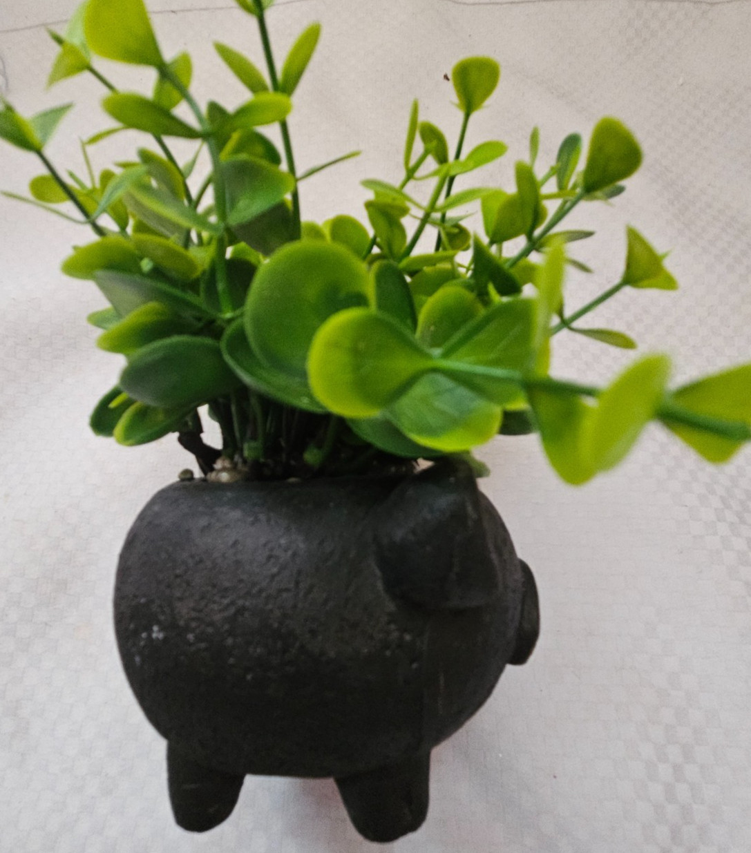 Super Cute True Living Faux Greenery Pig Planter/ Home Decor/ Spring Decor