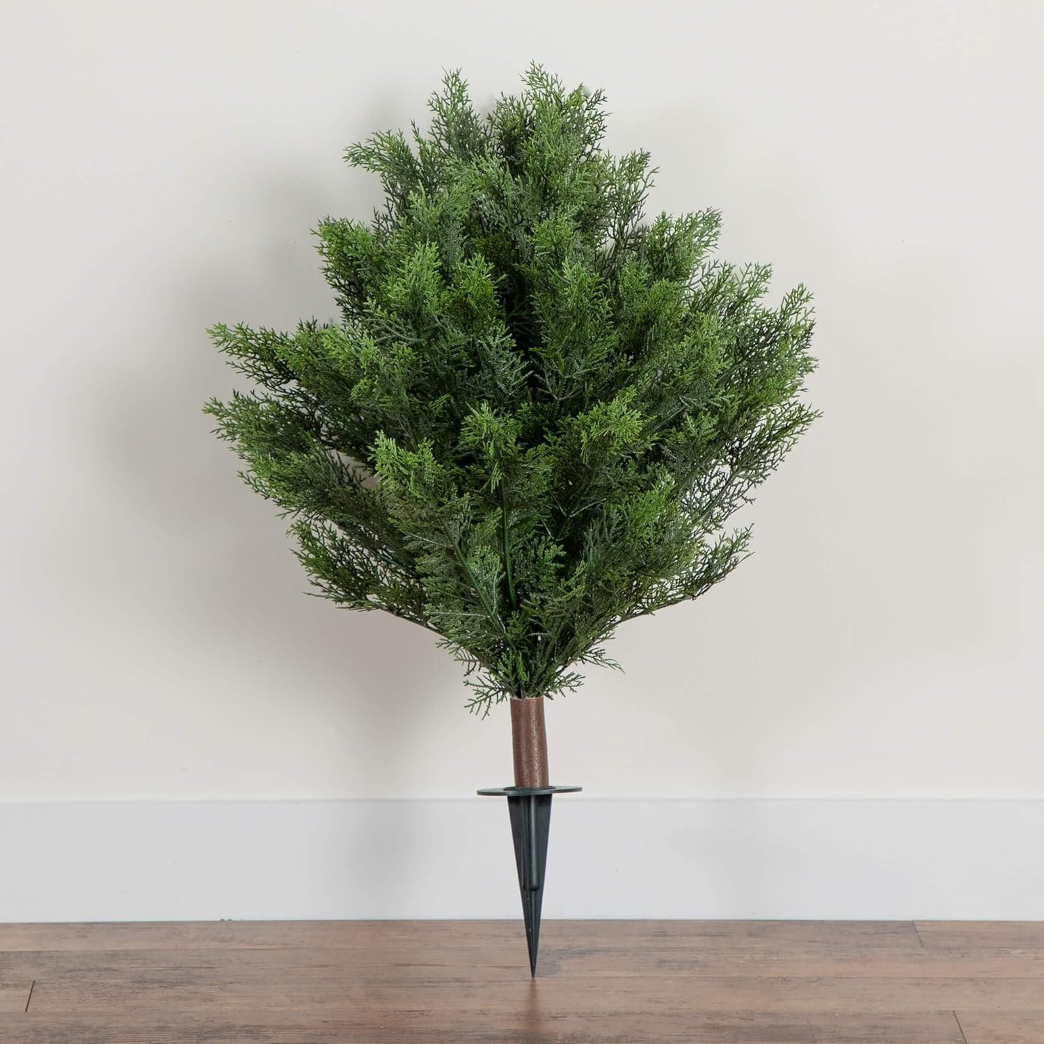 UV Resistant 3Ft Artificial Cedar Bush with Ground Stake for Indoor/Outdoor Use