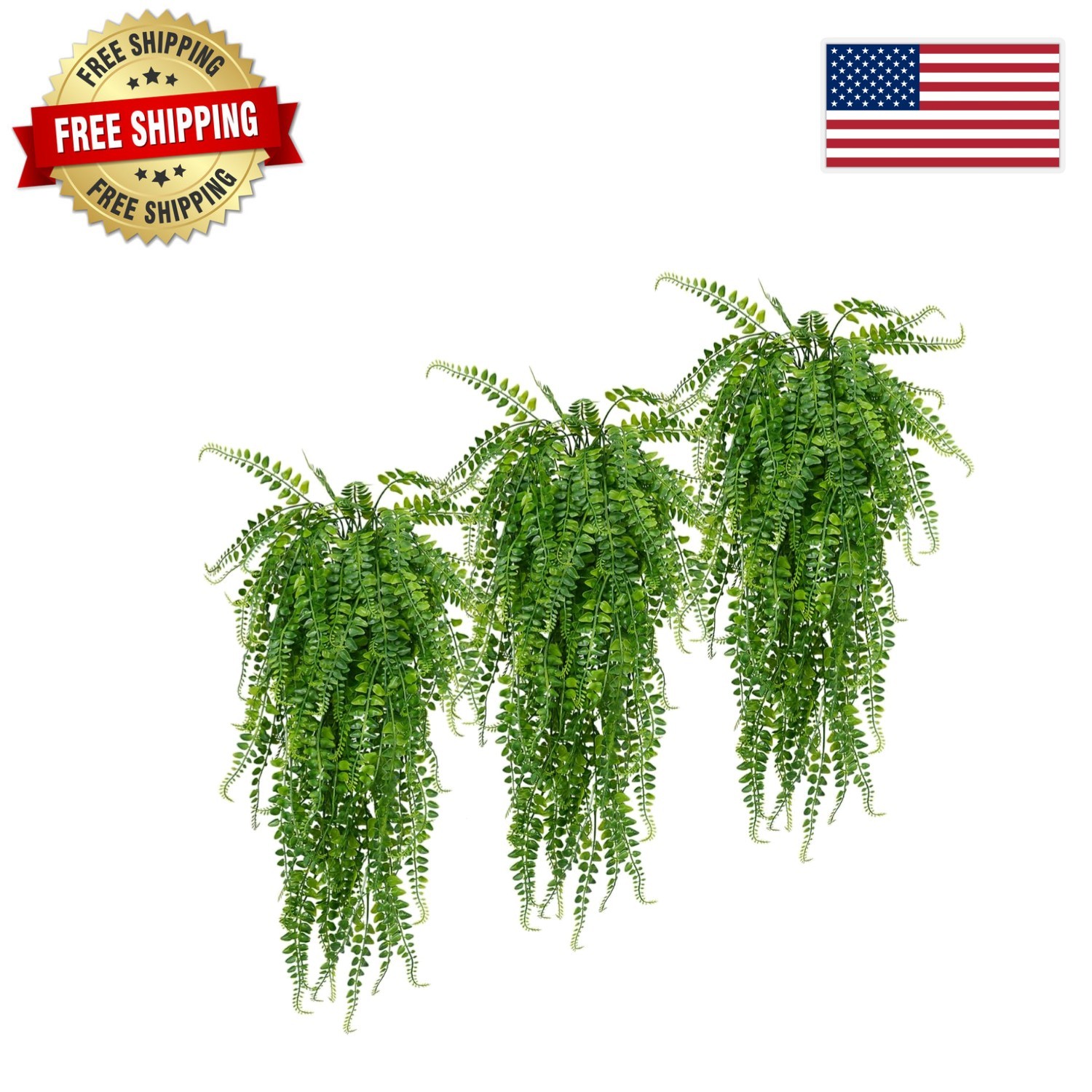 Maintenance-Free Faux Ferns – 6 Pcs Hanging Plants for Indoors & Outdoors