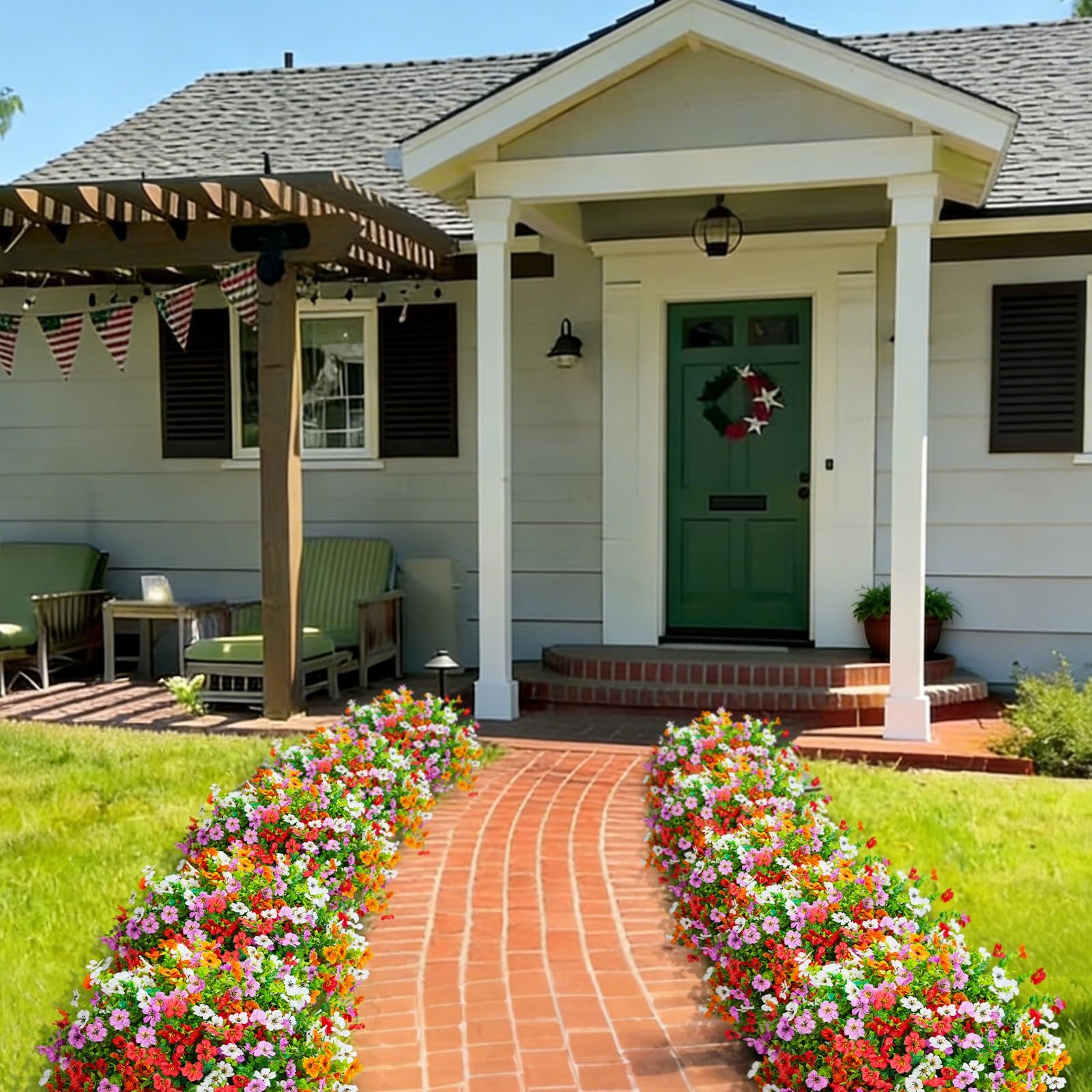 Best Hrobek Fake Artificial Flowers for Outdoors Faux Plants Outside Indoor,UV