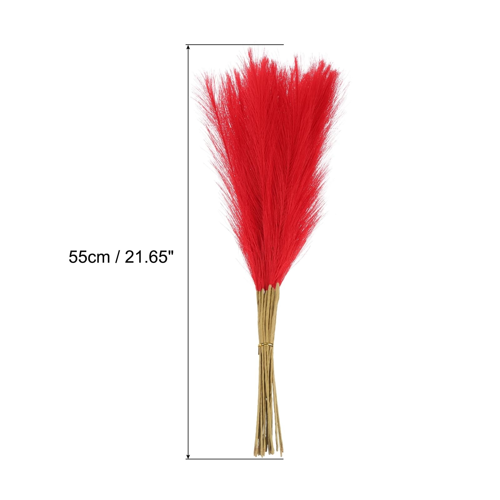 15 PCS 21 Inch Fake Red Pampas Grass Decor For Living Room Vase Party