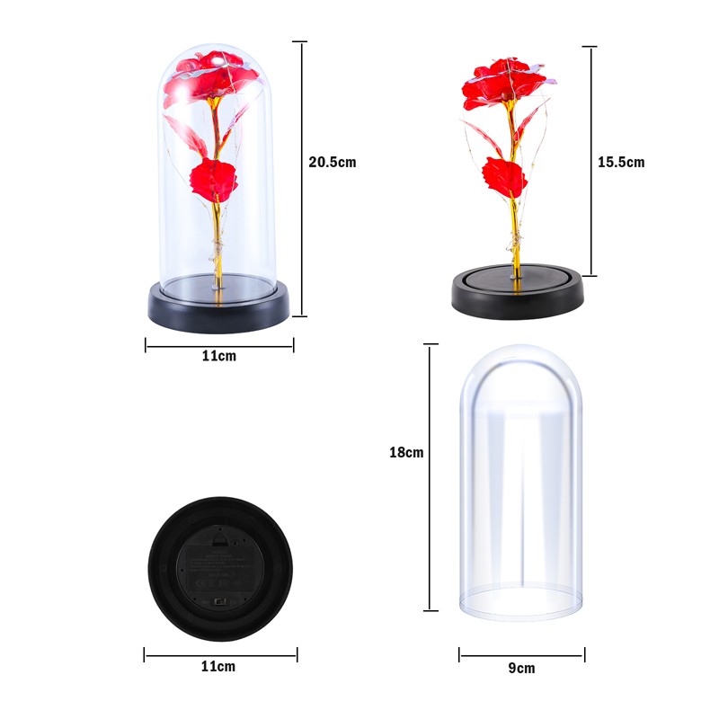 Christmas Rose Gift for Women Mon – Flower LED Light in Glass Gifts for Birthday