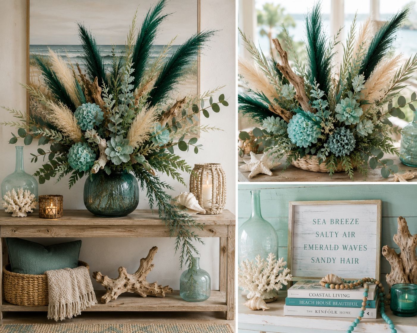 Emerald Green Faux Pampas Grass Set of 12 Artificial Pampas Stems Green Wedding
