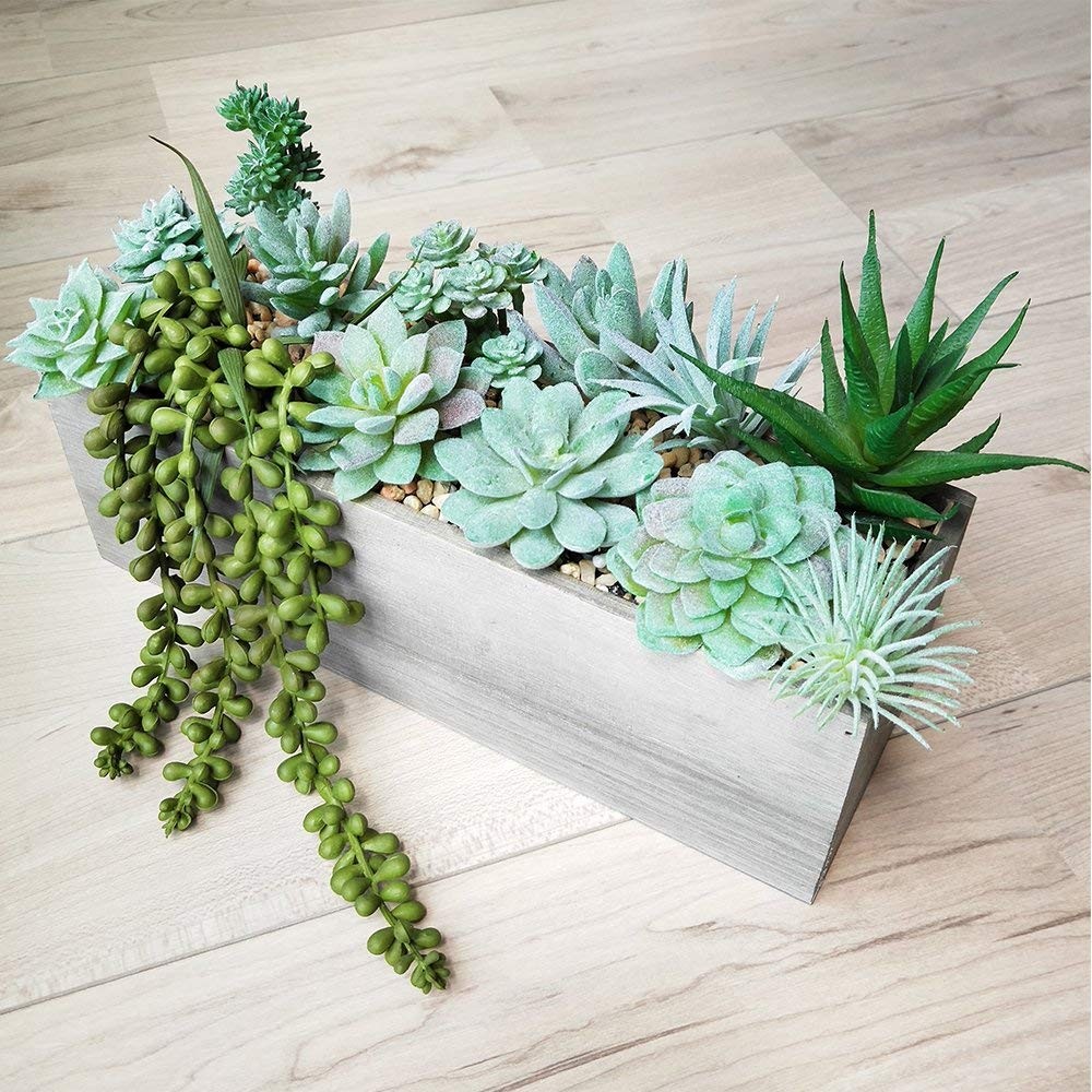 Realistic Flocked Artificial Succulents Mini Fake Plants for Garden Craft