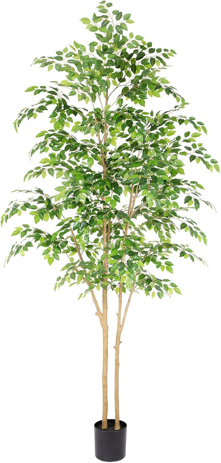 Tall UV Resistant Ficus Tree Artificial，7Ft(84In) Realistic Texture Potted Faux