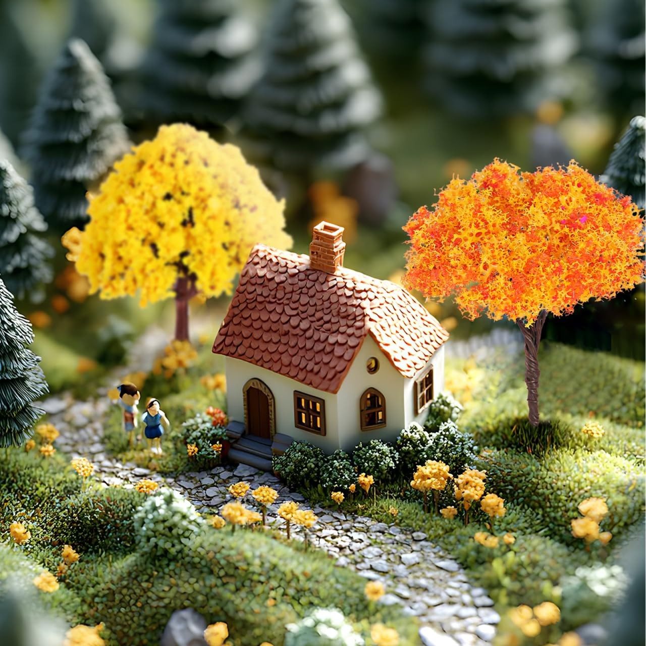 Miniature Model Trees Set Small Fake Trees Train Landscape DIY Crafts 12 PCS