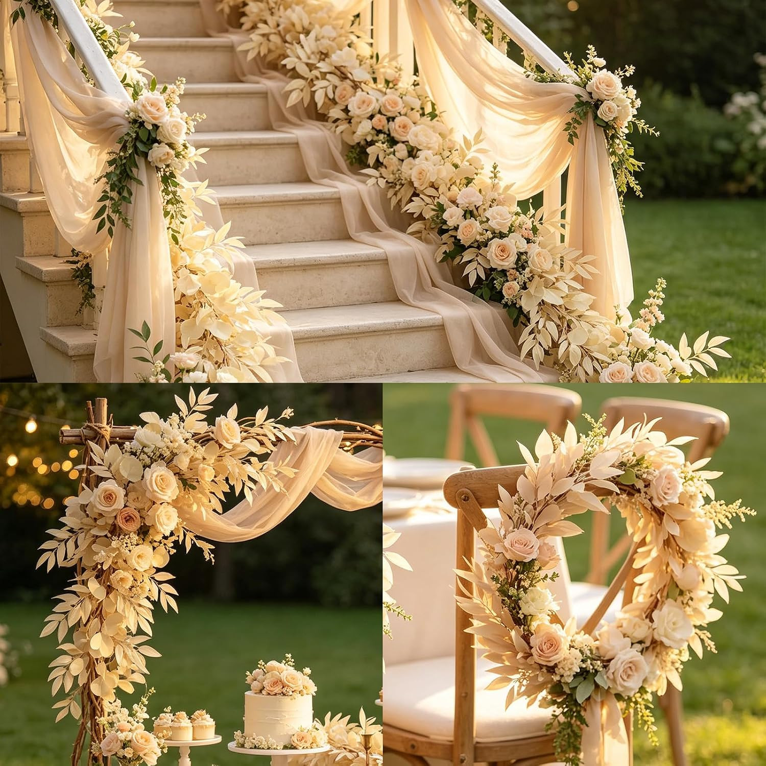 6.5Ft Eucalyptus Greenery Garland for Rustic Wedding, Home, and Party Decor…