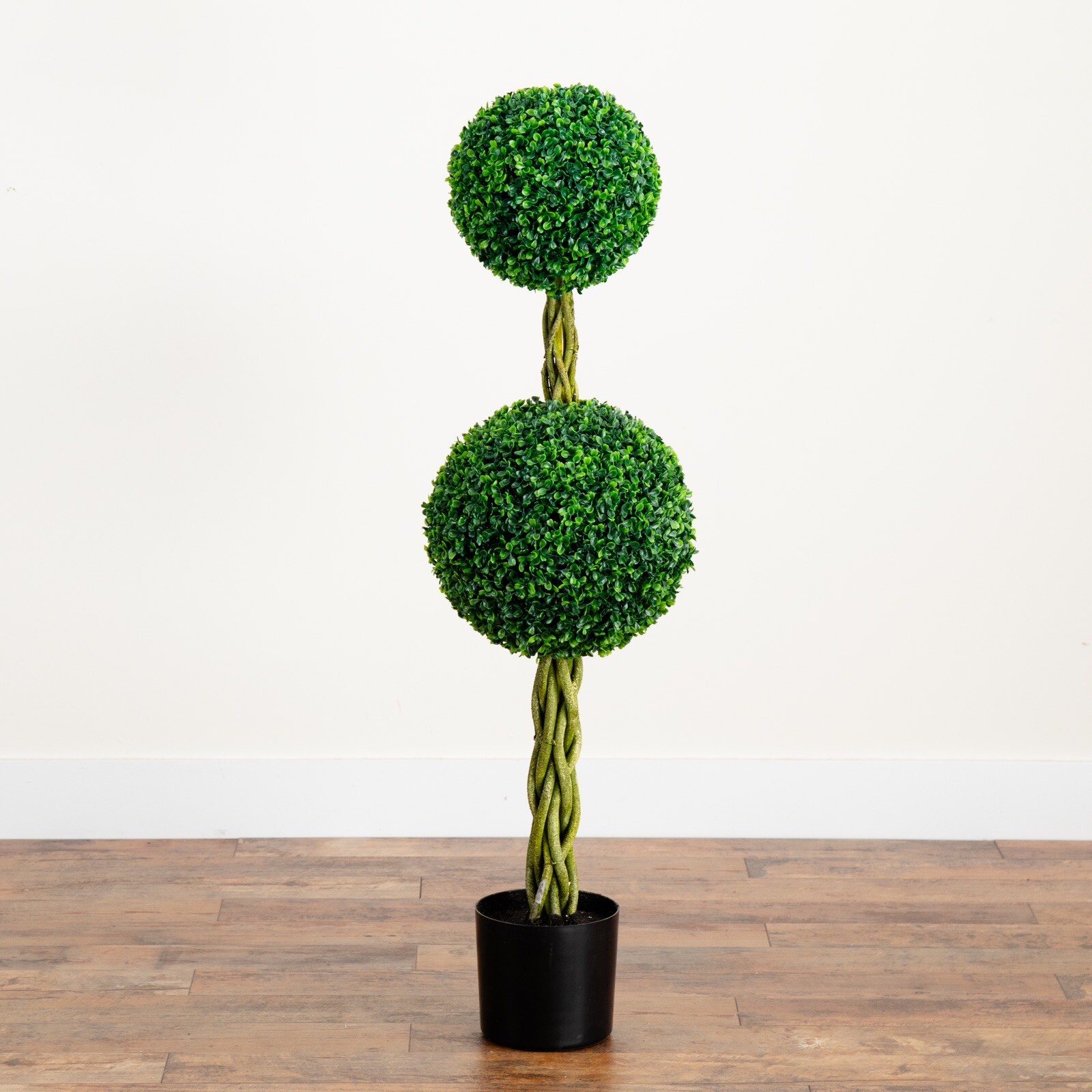 4’ Topiary Boxwood Artificial Double Tree UV (Indoor/Outdoor). Retail $244