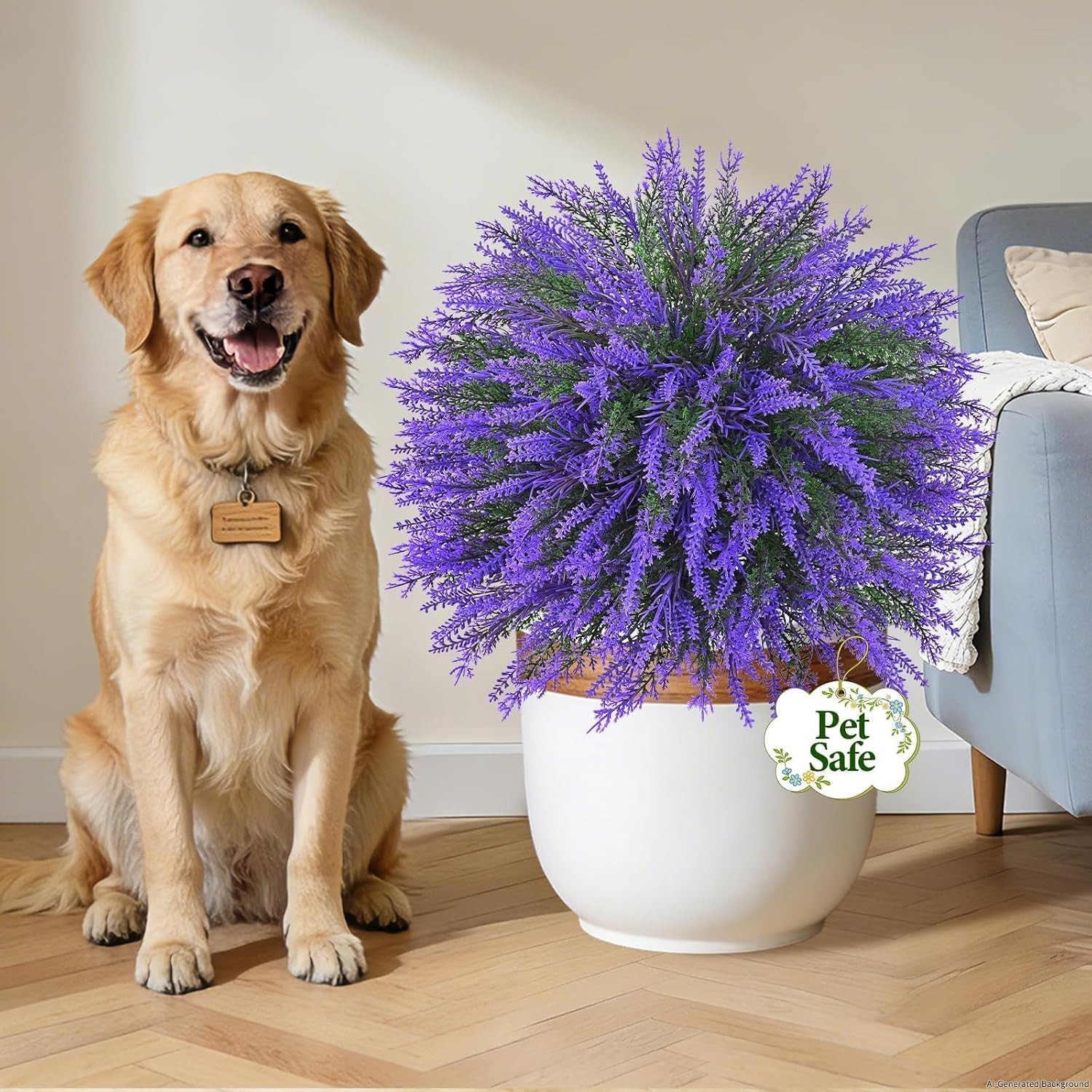 22″ UV Resistant Lavender Topiary Ball Trees – 2 Sets for Outdoor Decor