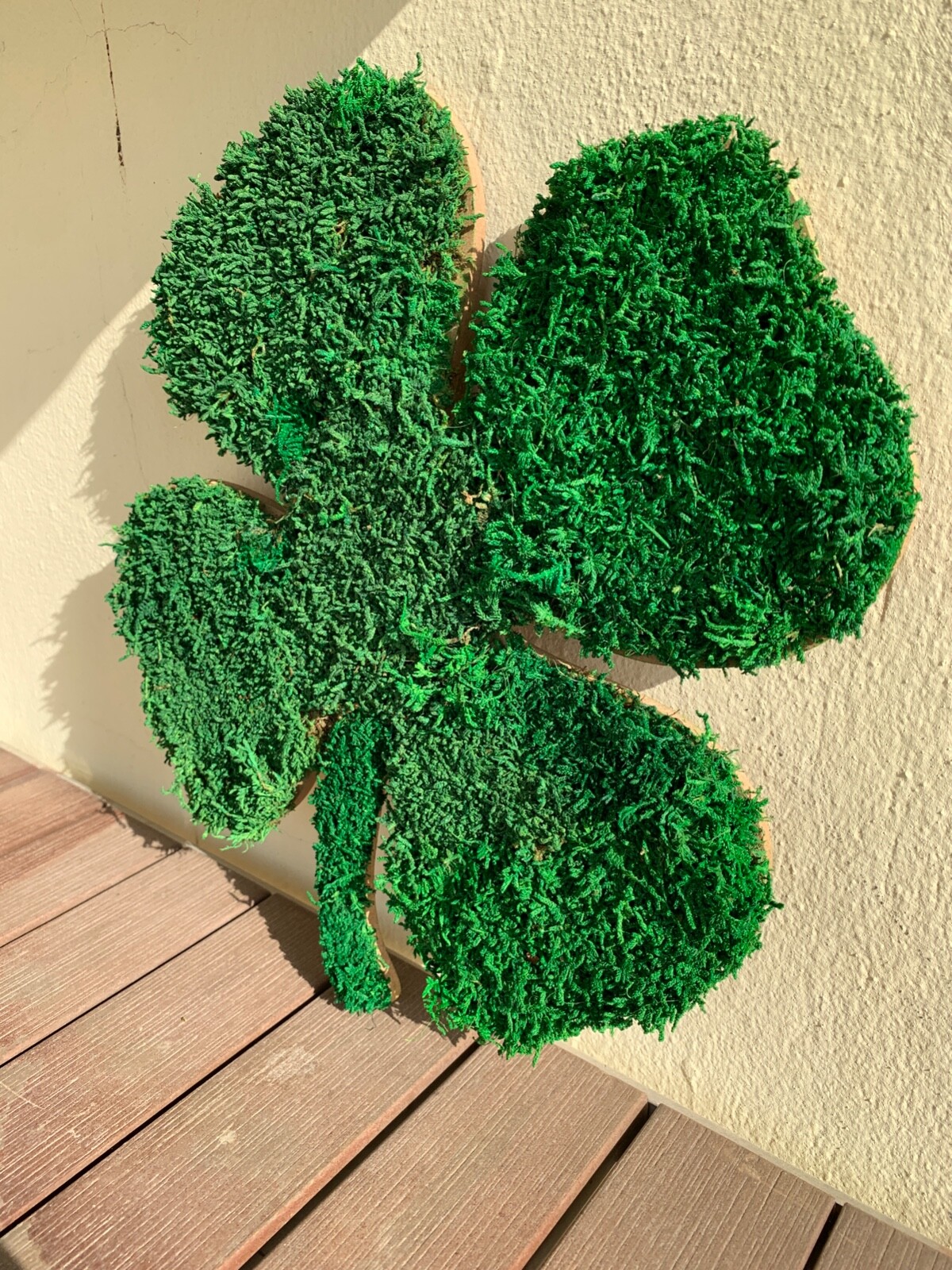 Moss Design , Green Preserved Moss , Clover Leaf Wall Art Home Decor Wall Live
