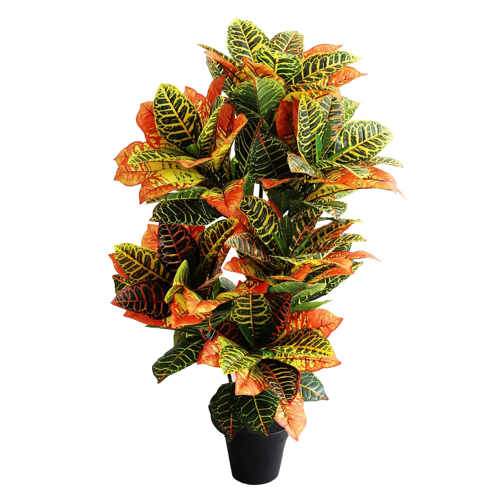 momoplant Artificial Croton Plant, 39inch Faux Fiddle Leaf fig Tree, Artifici…