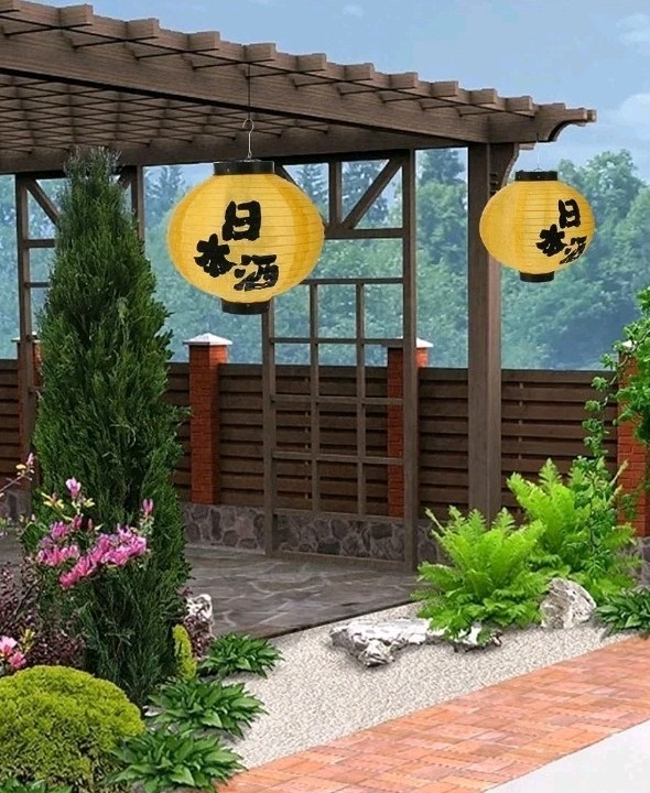 2 Pk. Japanese Traditional Silk Lantern Decorations Home Hanging Without Lights