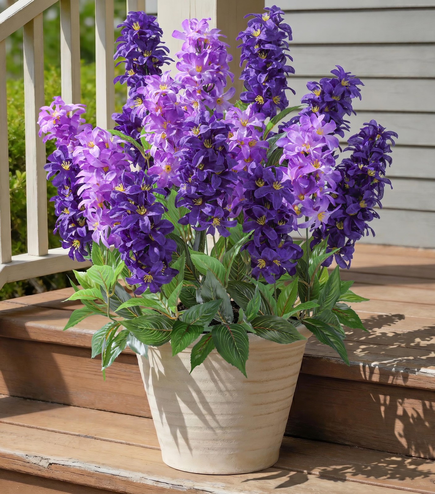 Artificial Flowers 3 Pcs Hyacinth Fake Flowers 19.69” Silk Flowers for Outsid…