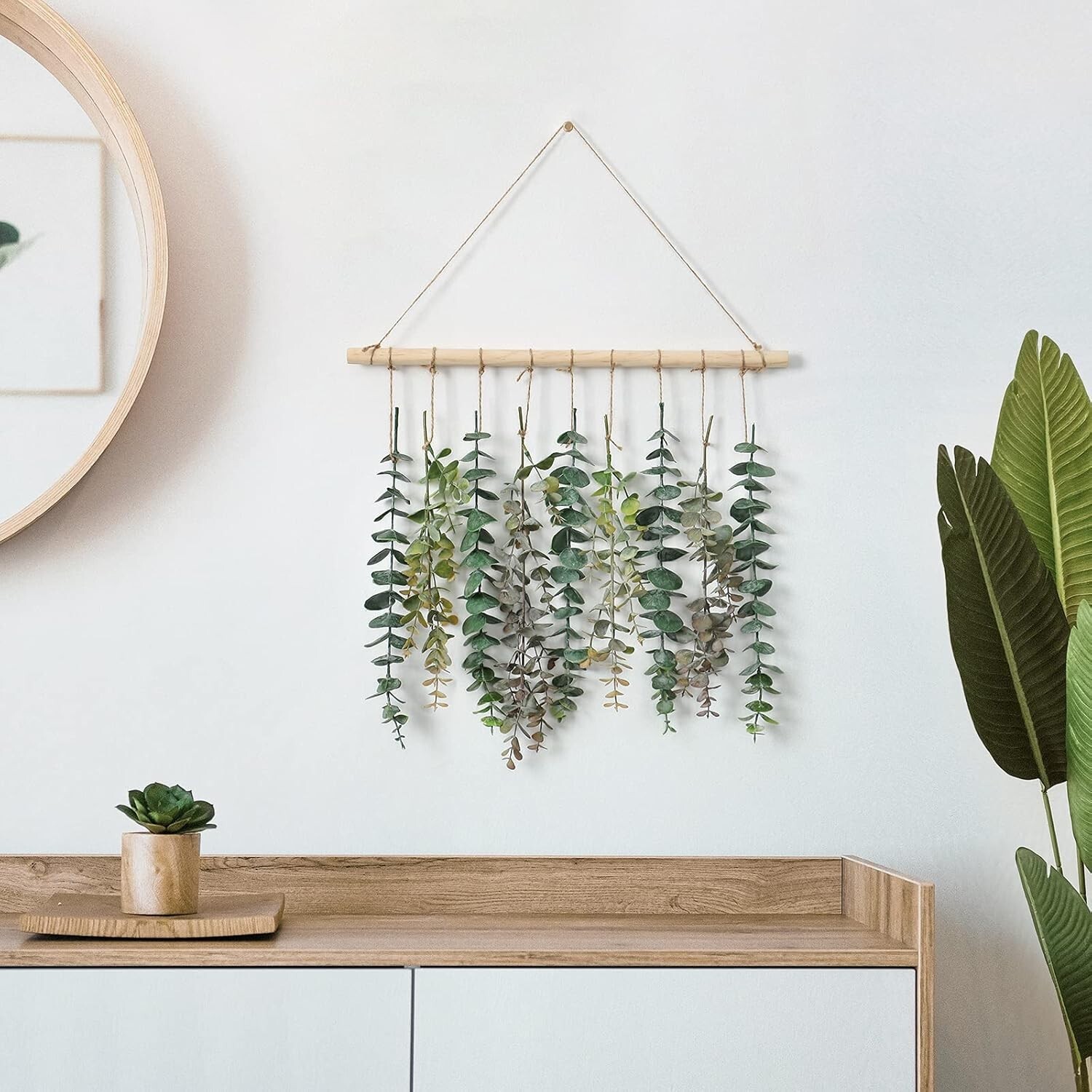 Versatile Bohemian Eucalyptus Wall Decor with Easy Installation – Green-2