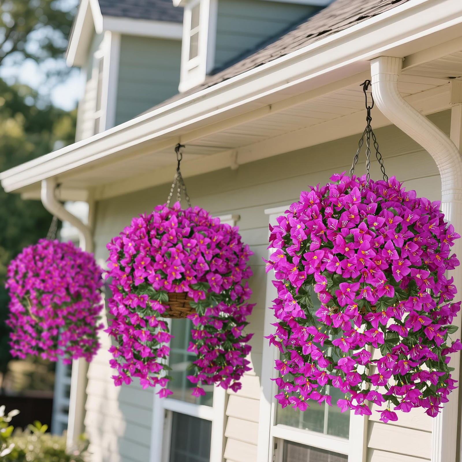 Artificial Bougainvillea Flowers Plants for Outdoors Decoration, 2 Pcs Faux S…