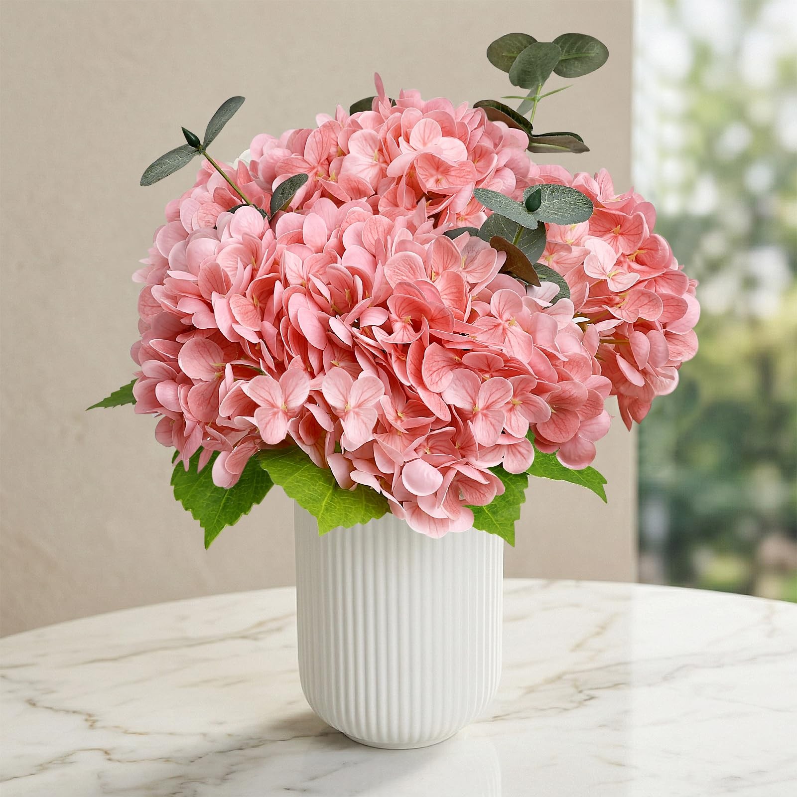 Fake Flowers in Vase – Hydrangea with Ceramic Vase