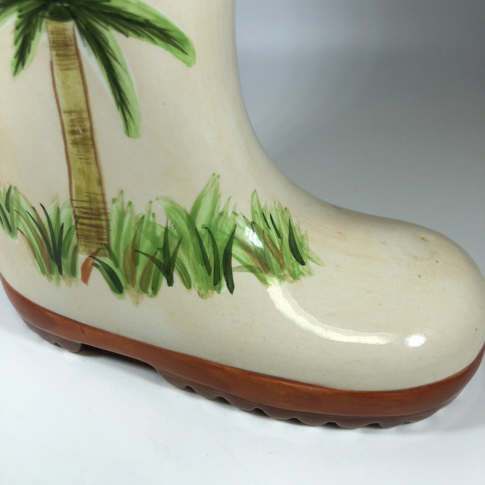 Ganz Ceramic Rain Boot Palm Tree Planter