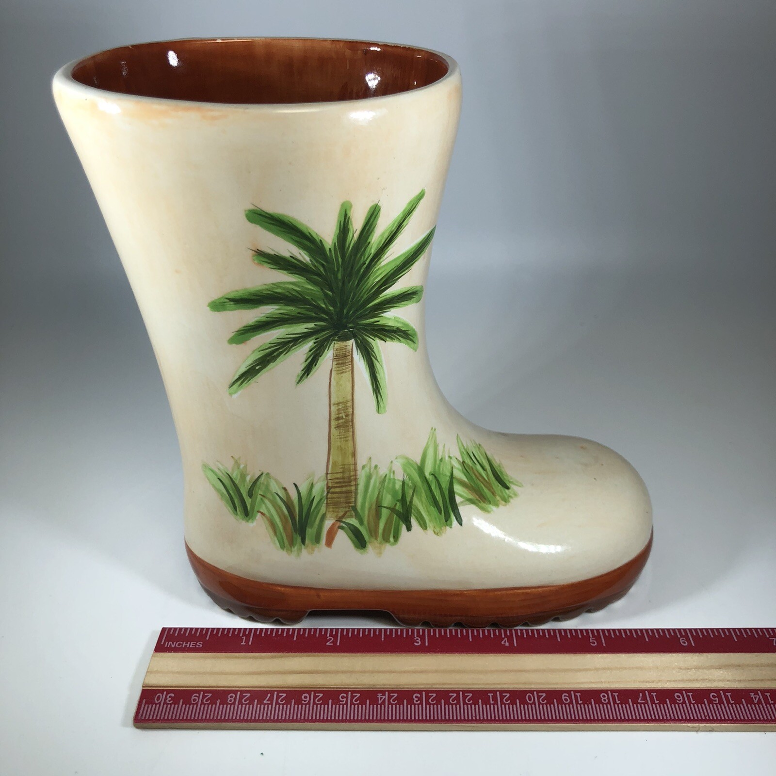 Ganz Ceramic Rain Boot Palm Tree Planter