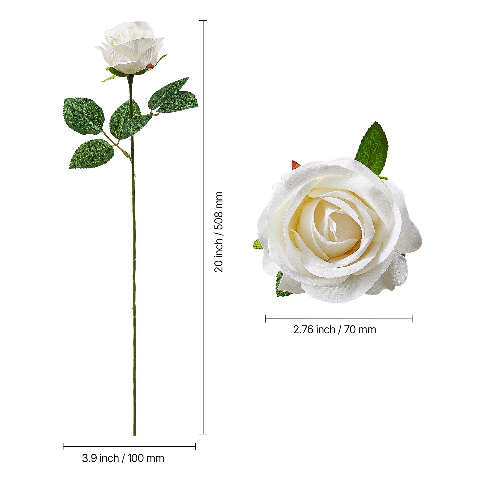 Uimoso 60 Pcs White Roses Artificial Flowers Realistic Bouquet Xmas Home Decor