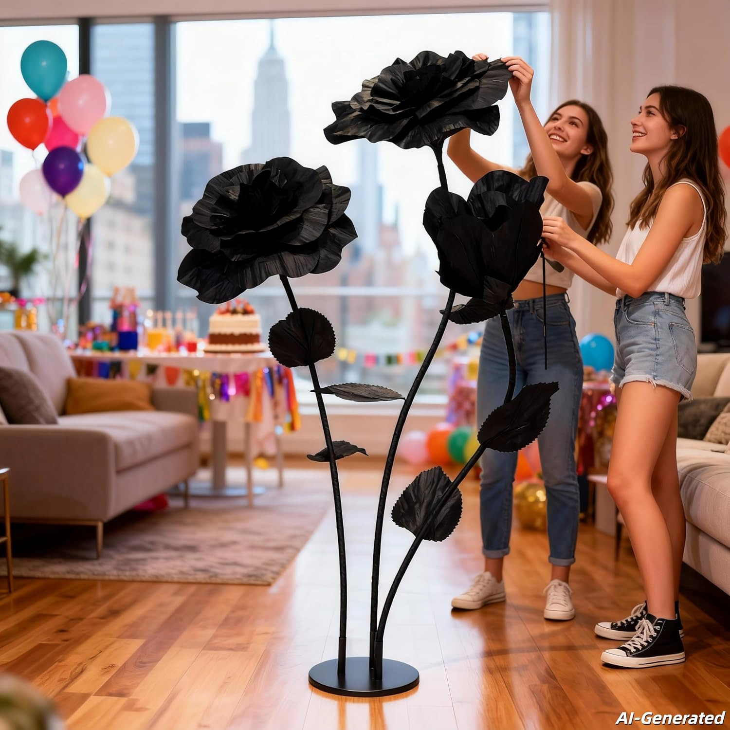 Giant Artificial Rose Decor, Oversized Standing Flower for Wedding Receptions, P