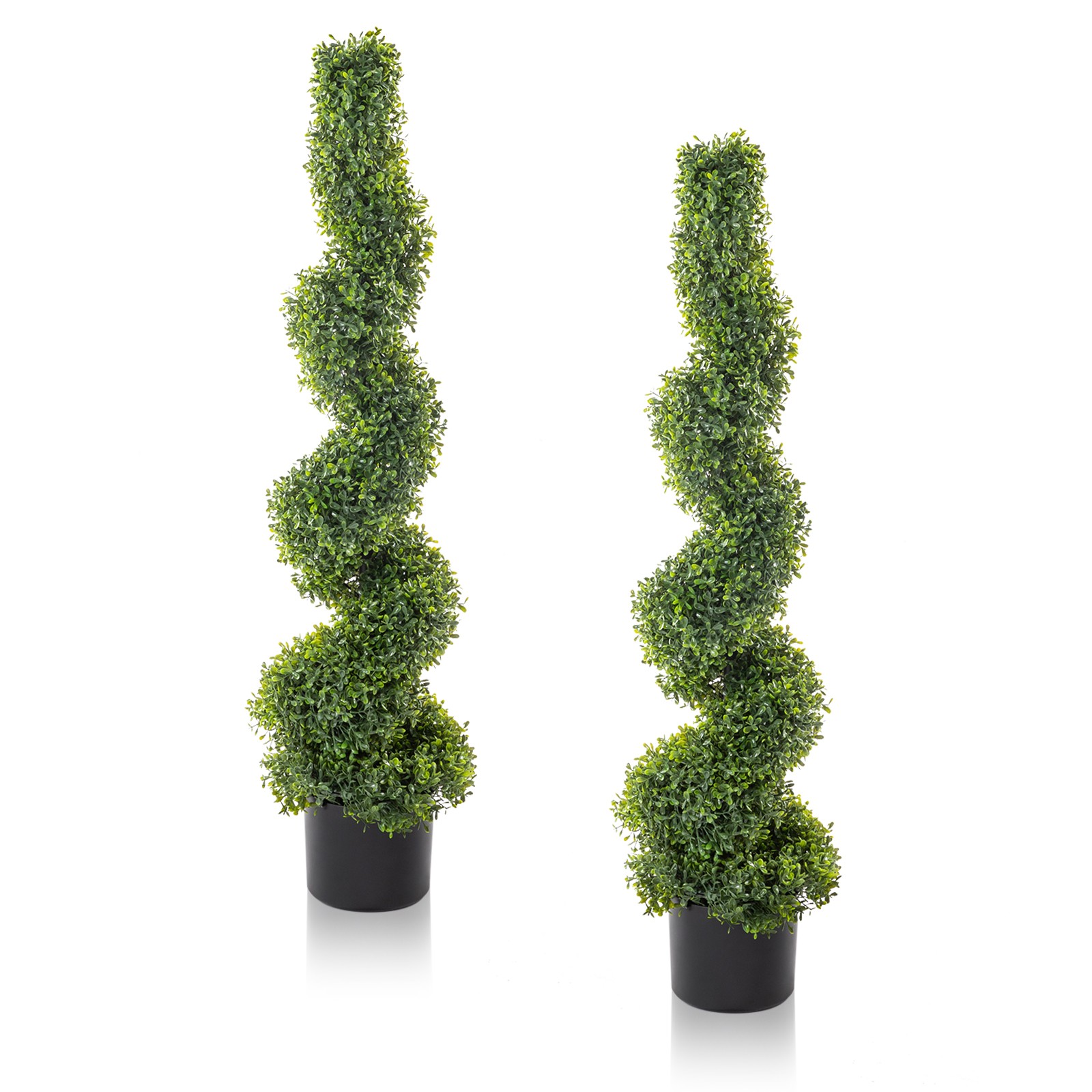 2pcs Green 115cm Spiral Boxwood PVC Artificial Tree