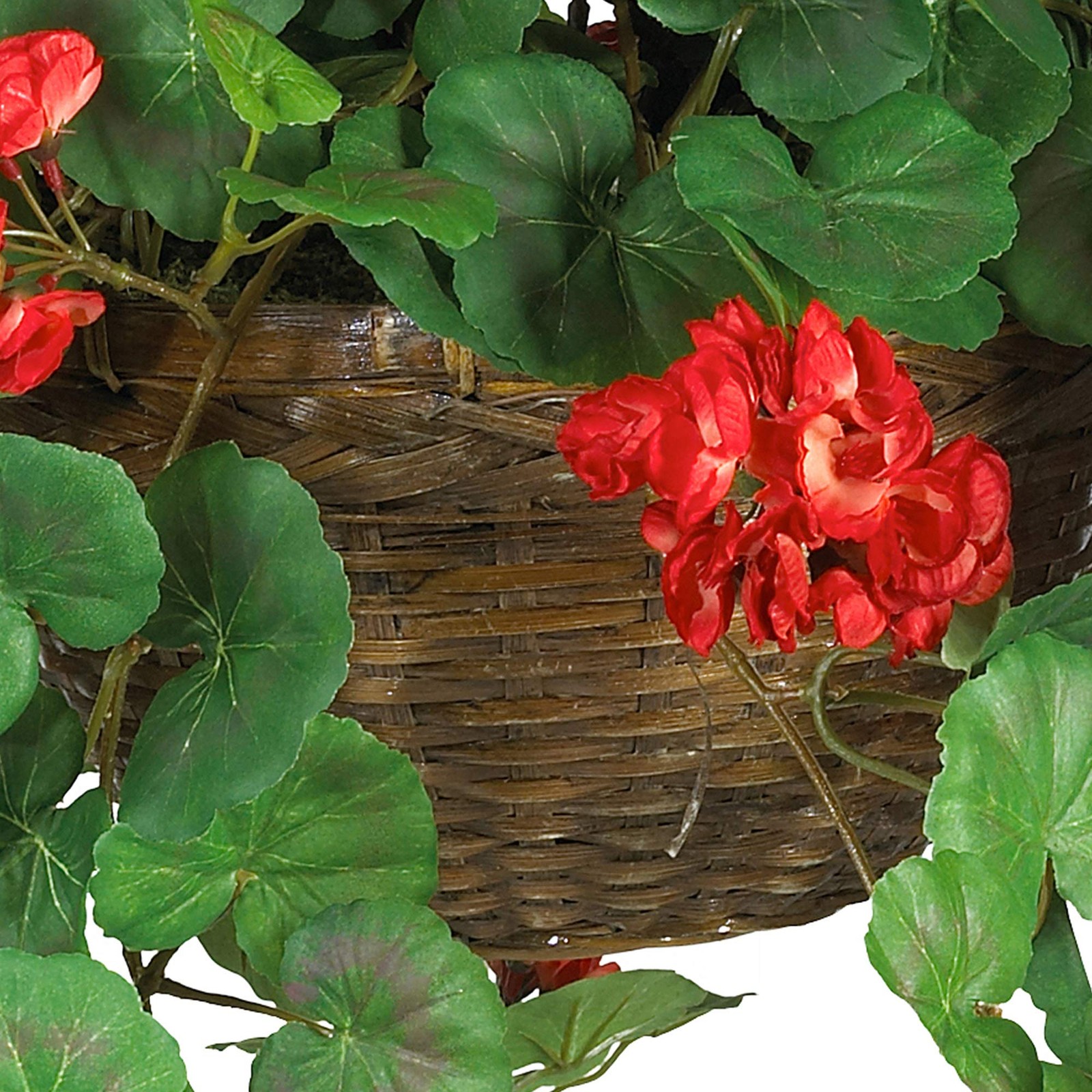 6609 RD 24In. Geranium Hanging Basket Silk Plant RED Home