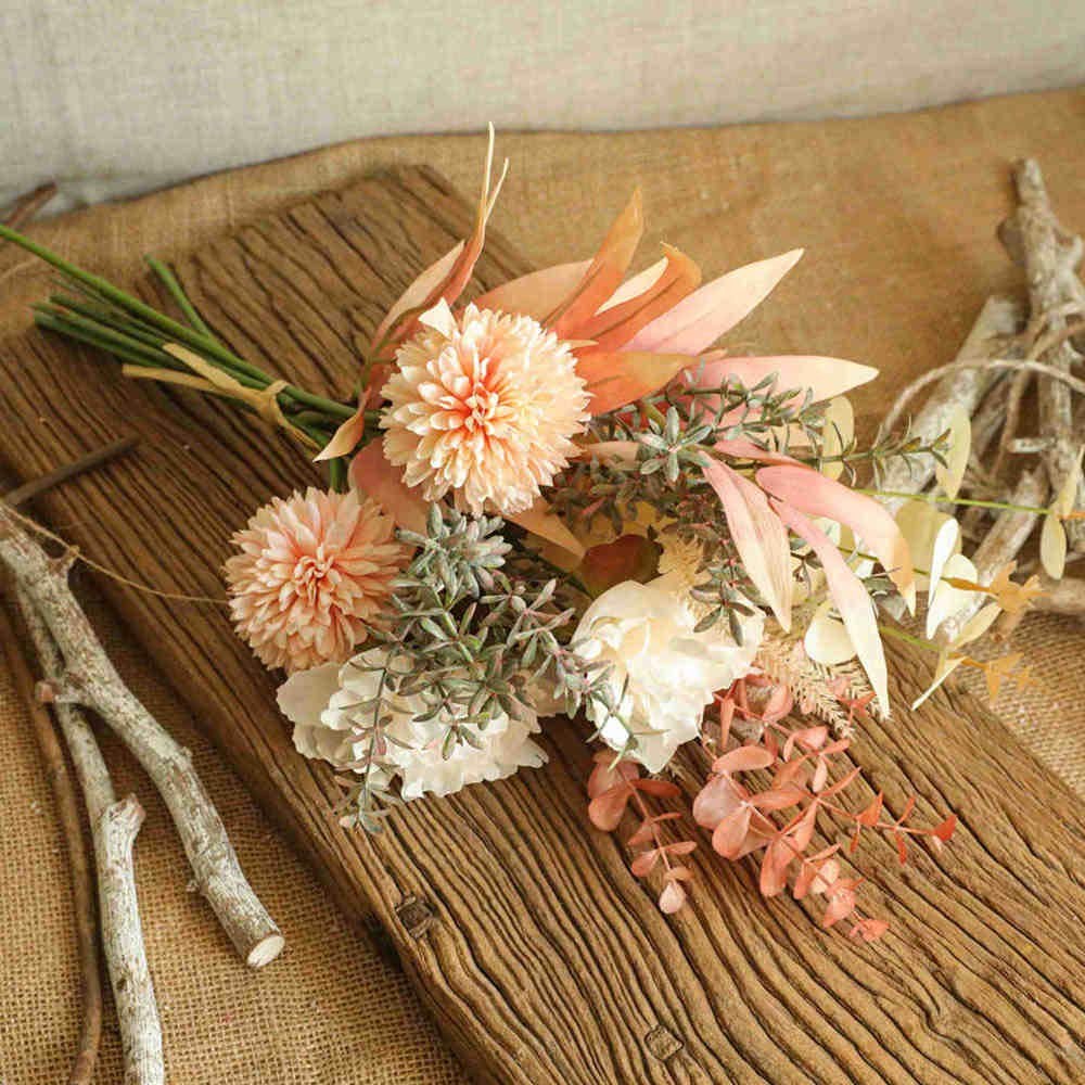 Artificial Fake Flowers Plants Silk Flower Arrangements Wedding Bouquets Deco…