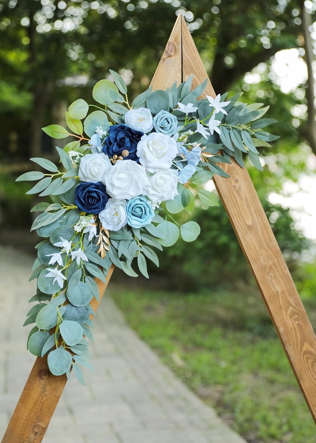 Artificial Dusty Blue Wedding Arch Flower Swags Set of 2 for Wedding Welcome …