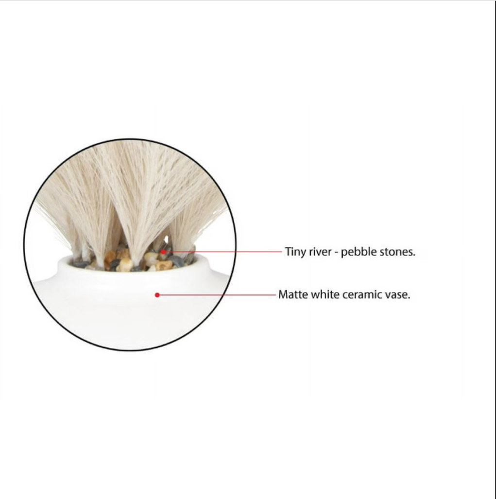 Better Homes & Gardens 14″ Artificial Pampas Grass in White Ceramic Vase