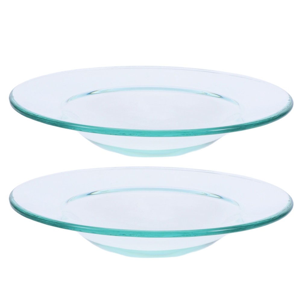 2Pcs Reusable Glass Wax Melt Plates for Candle Warmers Transparent and Sturdy