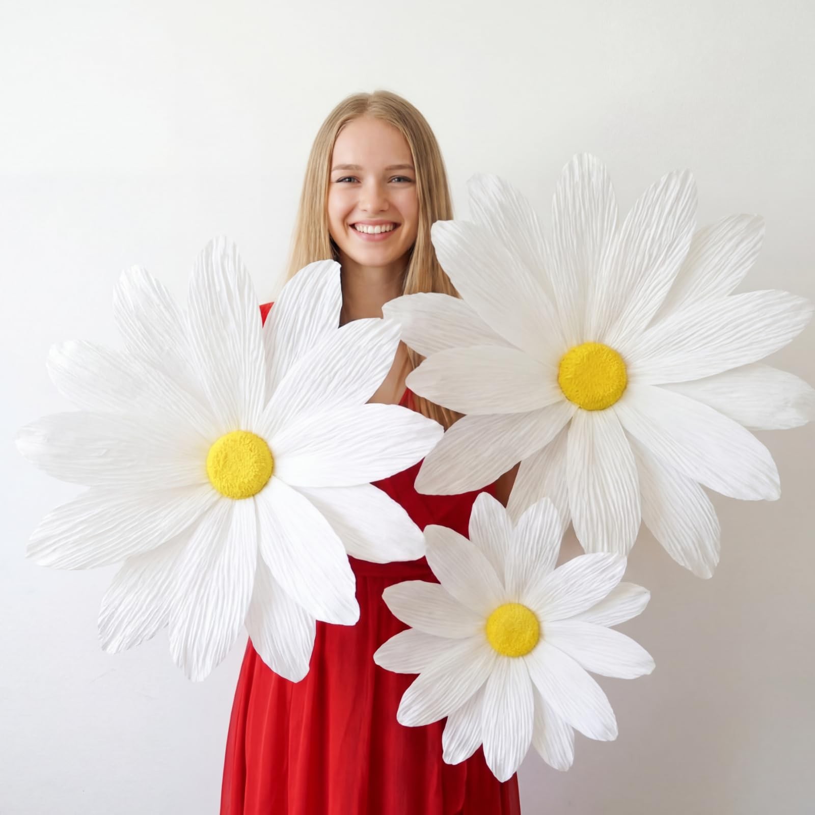 3 Pcs Giant Artificial Daisy Flowers Decoration 12 16 20 Inch Wedding Decor