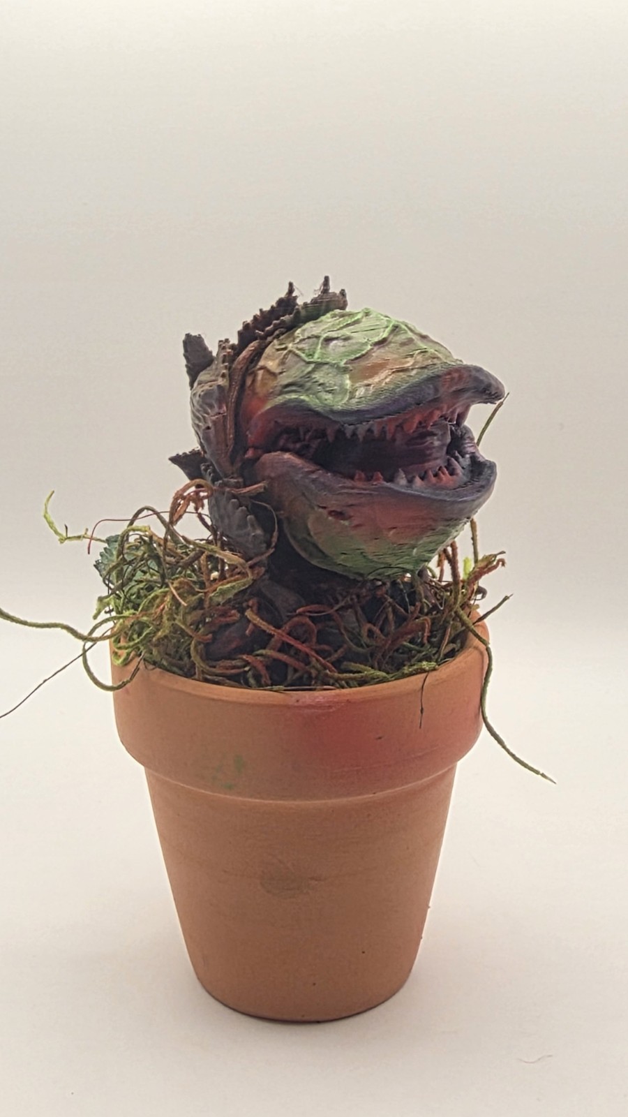 Audrey II Little Shop of Horrors Airbrushed Carnivorous includes Pot & Moss 5″