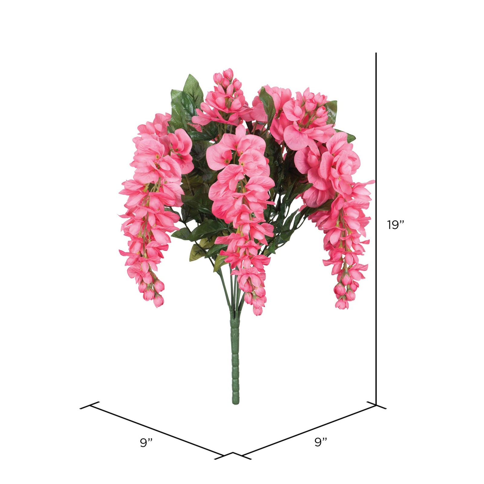 Vickerman 19″ Contemporary Fabric Artificial Wistera Bush in Pink