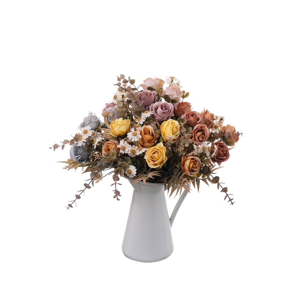 6 Stems Artificial Rose Bouquet for Wedding Centerpieces and Home Decoration