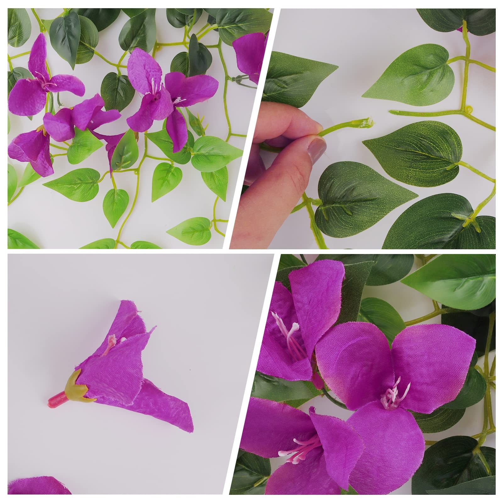 Artificial Hanging Flowers Bougainvillea, UV Resistant Faux Silk Flower Fabri…
