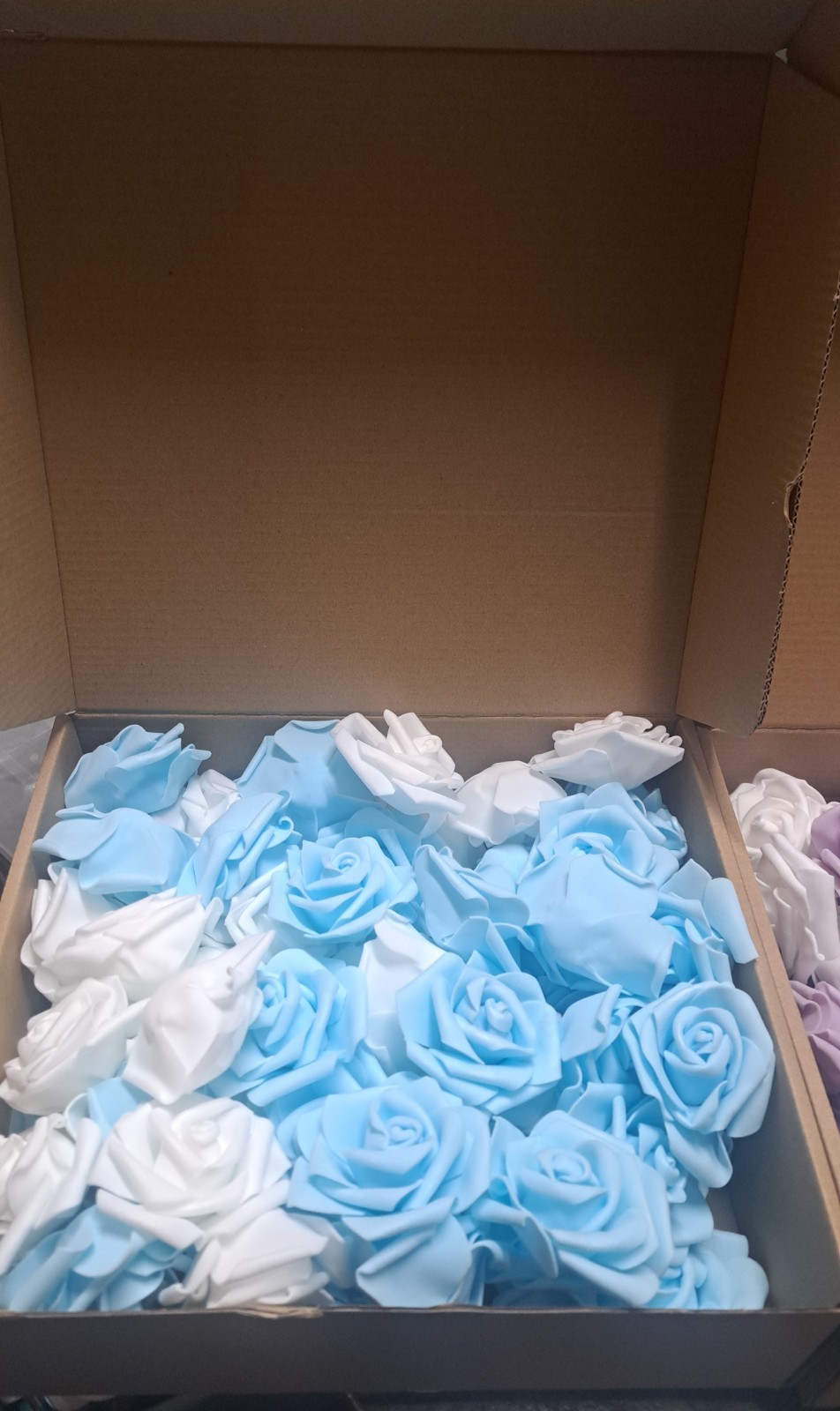 Insunsix Artificial Foam Rose Flower Lot Blue White Purple Decor Wedding 100+